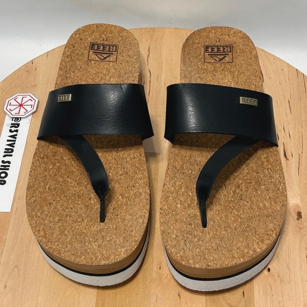 Reef Cushion Sol Hi Womens Black Open Toe Slip On Sandal NWOT - Size 11 - Picture 3 of 9